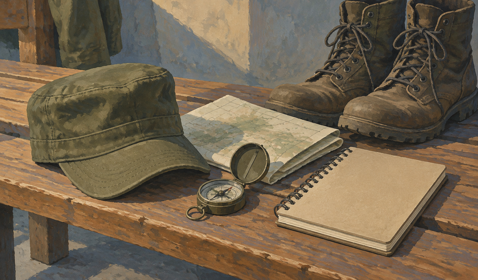 Ilustración editorial original sobre formación militar. No representa instalaciones ni personal de una academia real.