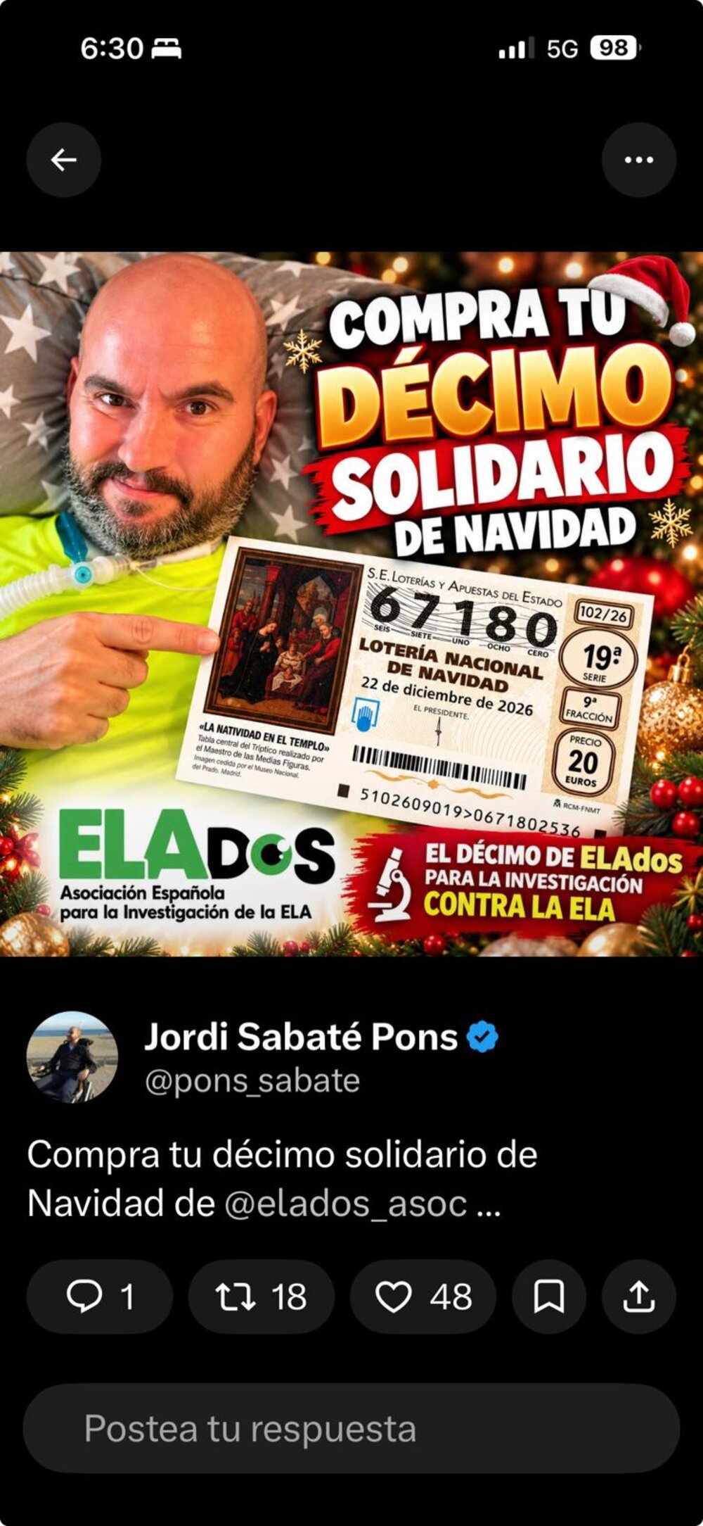 Décimo solidario de ELAdos, Lotería de Navidad 2026