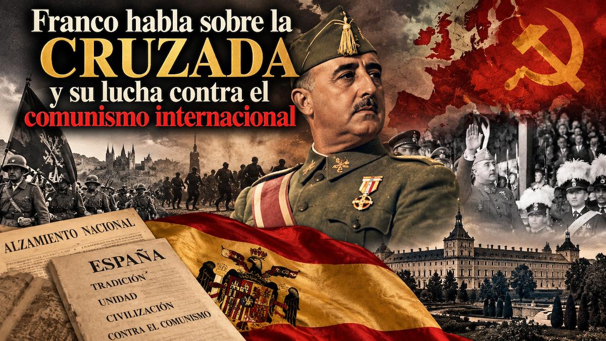 Montaje histórico de Franco y la Cruzada
