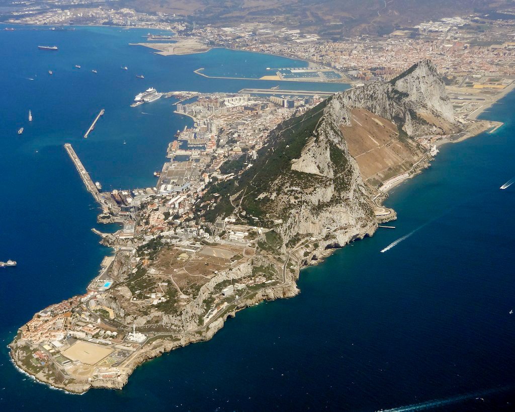 Vista aérea del Peñón de Gibraltar